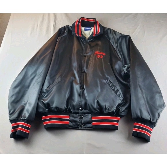 Vintage Archbishop Ryan Philadelphia Catholic League Satin Jacket 3X Black